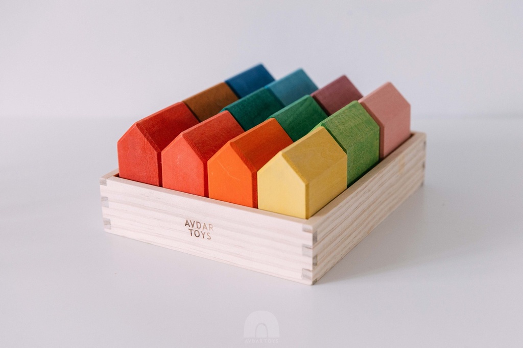 Rainbow House Blocks