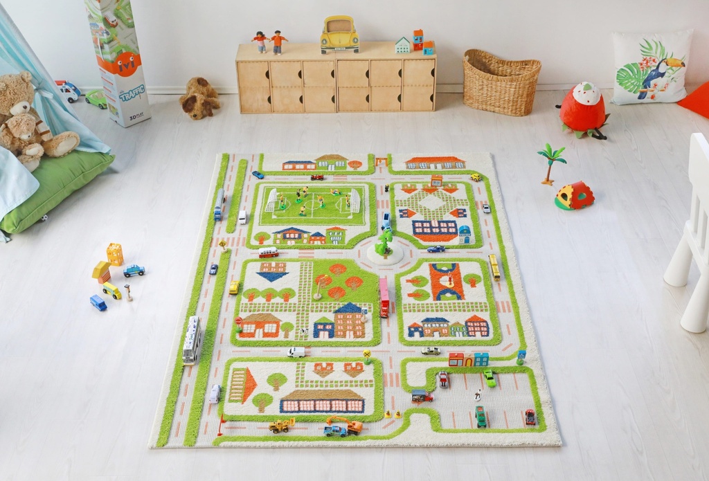 Traffic 3D Play Carpet - Green