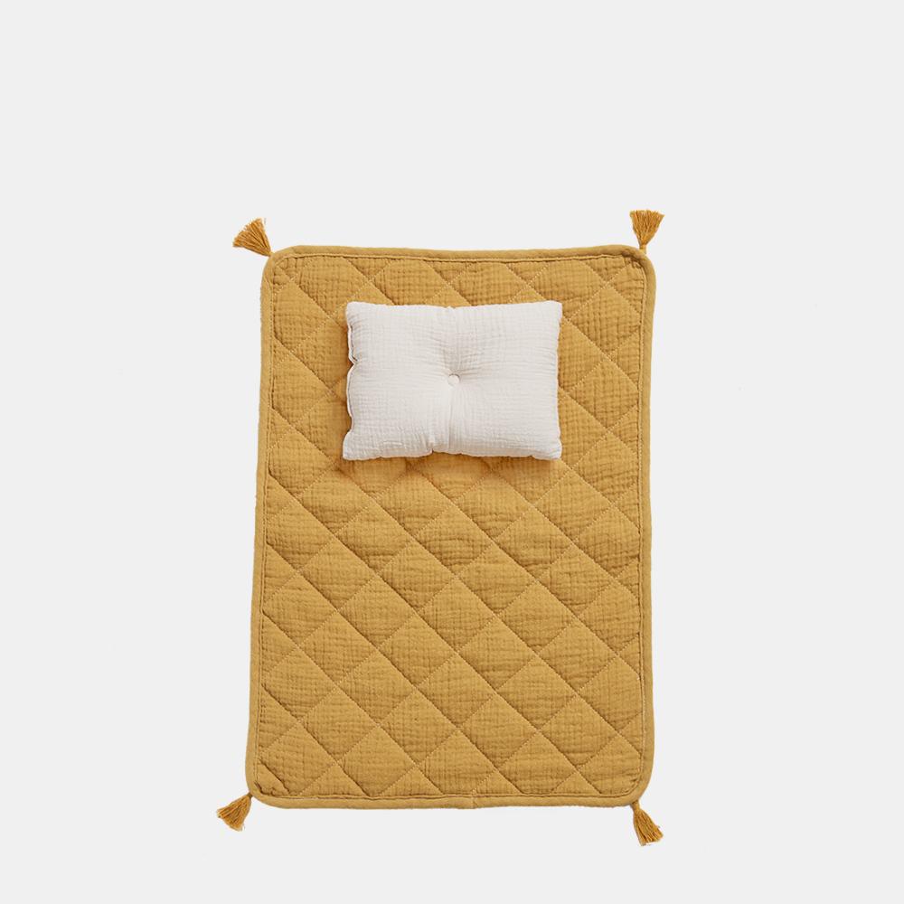 ORGANIC COTTON STROLLEY BEDDING SET - Mustard