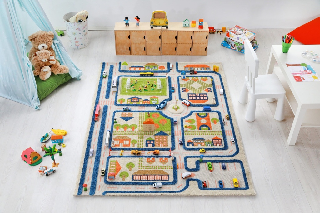 Traffic 3D Play Carpet - Blue