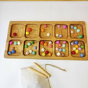 Numbers sorting tray with 10 sections