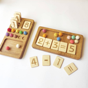 Wooden Math Board with reversible cards 1-10 