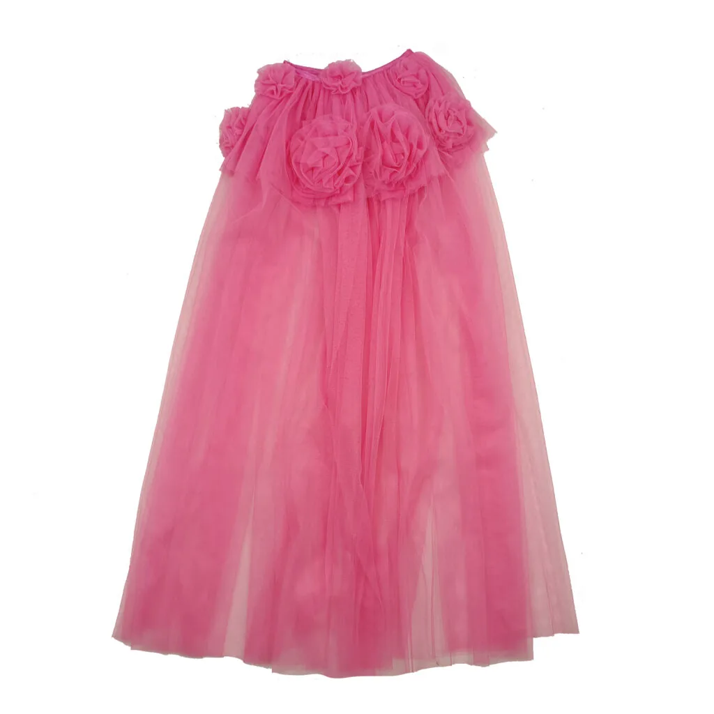 Pink Ruffle Flower Cape 