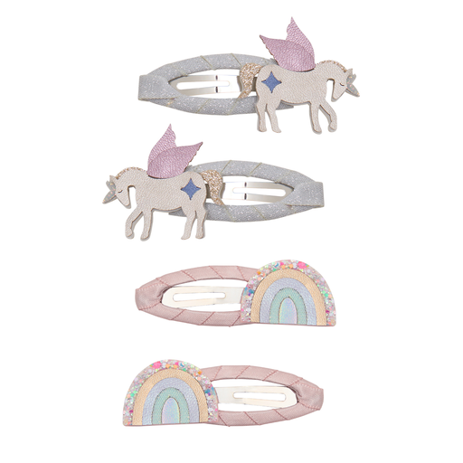 [192011-27] Unicorn And Rainbow Hair Clips