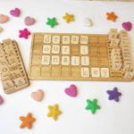 Alphabet board game with lowercase letters