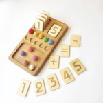 Wooden Math Board with reversible cards 1-10