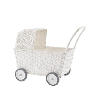 RATTAN STROLLEY - White