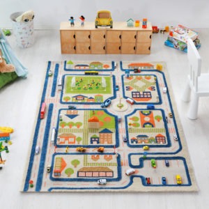 Traffic 3D Play Carpet - Blue