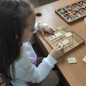 House Math board with set of numbers cards