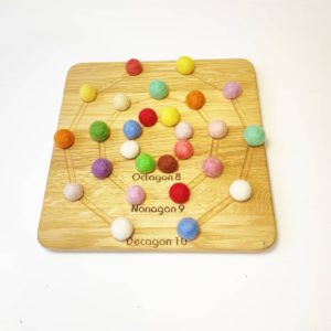 Math Polygons double-sided wooden board