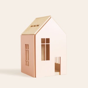 WOODEN DOLLHOUSE on the magnets L - Pink