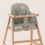 High Chair Cushion – White Gatsby / Antique Green